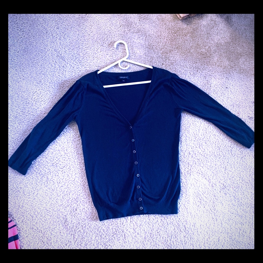 Banana Republic cardigan L decorative navy buttons